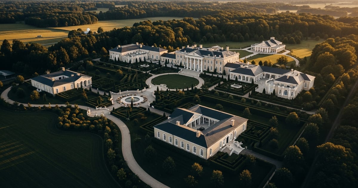 The Industry Army Marketing 150+ domain wedding ecosystem — weddings.io flagship hub with category and audience spokes, hub-and-spoke SEO authority.