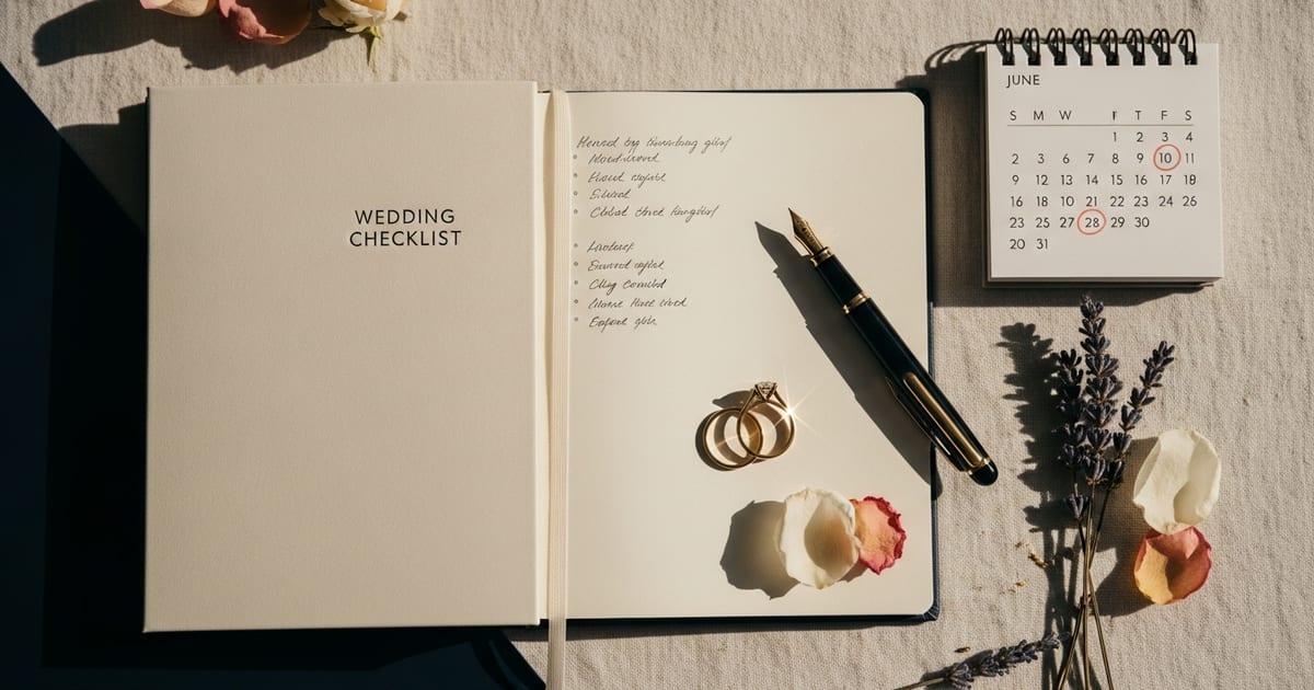 Wedding insurance planning checklist — cancellation and liability cover for couples in Canada and the UK, part of the weddings.io ecosystem.